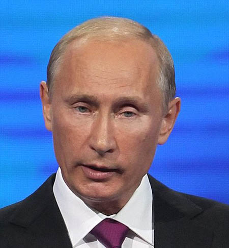 Путін в 2002 році - виражені мішки під очима, міжбровні зморшки