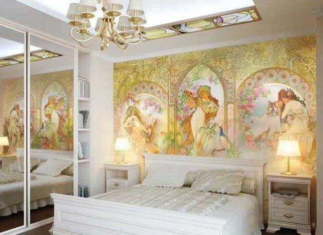 Кімната в стилі Шеббі шик з зображеннями древніх замків, пасторальних мотивів, трояндочок і янголят буде гармонійно виглядати в Вашому домі