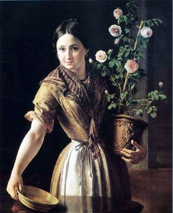 «Дівчина з горщиком троянд» 1850