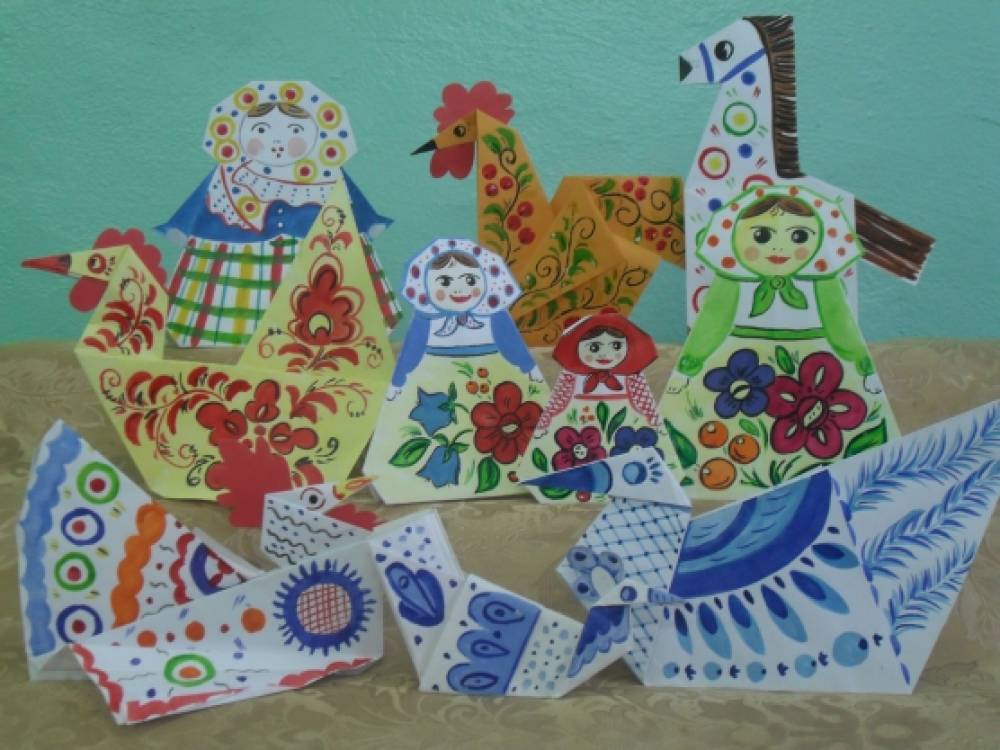 Спільна діяльність педагога і дітей «Орігамі в стилі народного прикладного мистецтва»   І ще раз, шановні колеги, повертаюся до так мною улюбленої діяльності - техніці орігамі